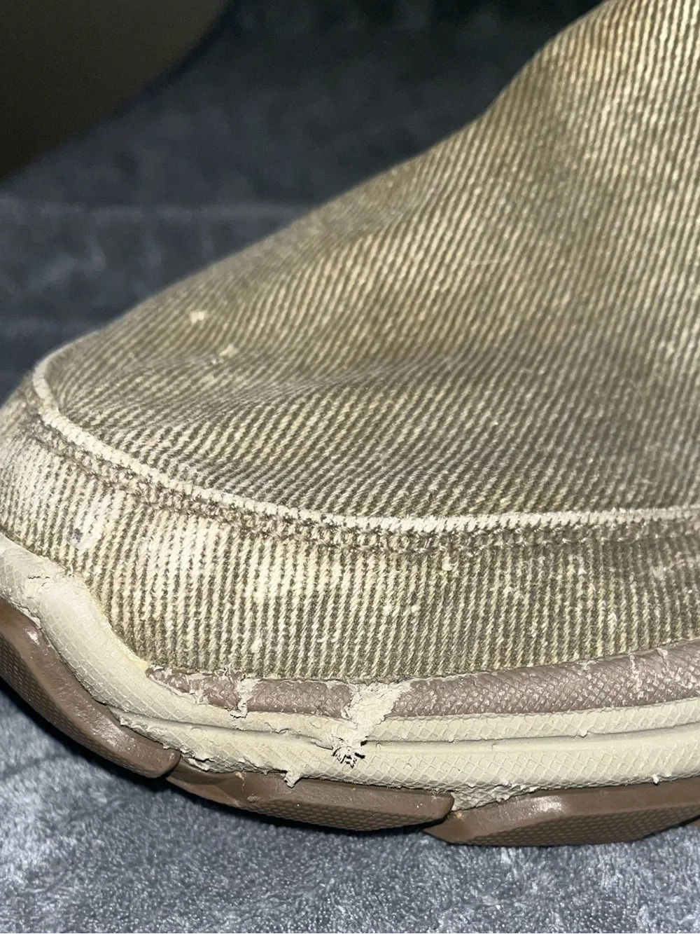 Skechers Men's Slip-On Canvas Loafers in Taupe/Brown